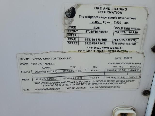 2010 Cargocraft 2010 Cargo Craft 85302 Enclosed Cargo Trailer With