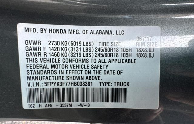 2017 Honda Ridgeline RTL