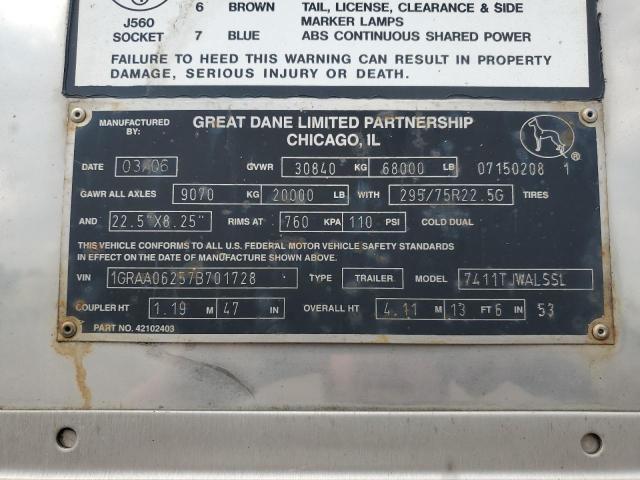 2007 Great Dane 7411TJWALSSL DRY Van Trailer