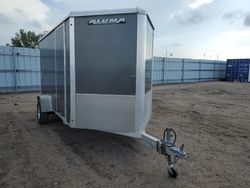 Salvage trucks for sale at Greenwood, NE auction: 2018 Aluma AE612 Enclosed Cargo Trailer