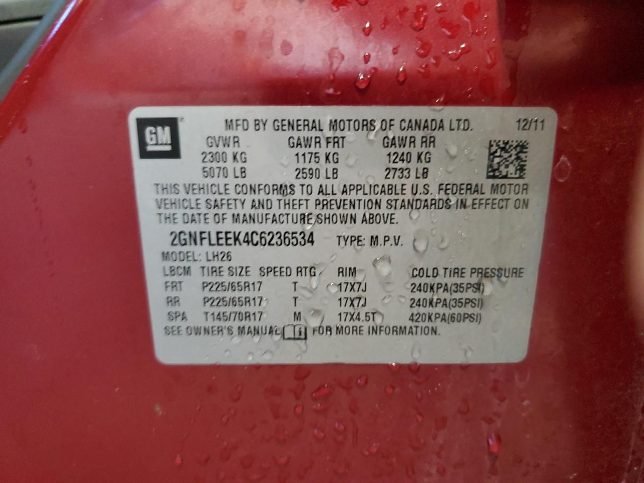 2012 Chevrolet Equinox lt