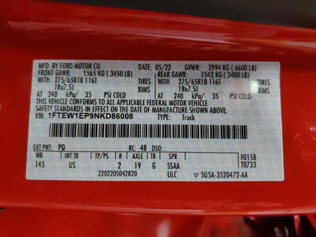 2022 Ford F150 Supercrew