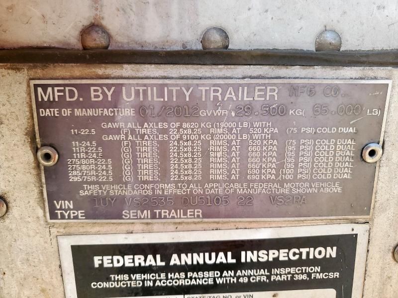 2013 Utility VS2RA Refrigerated Van Trailer