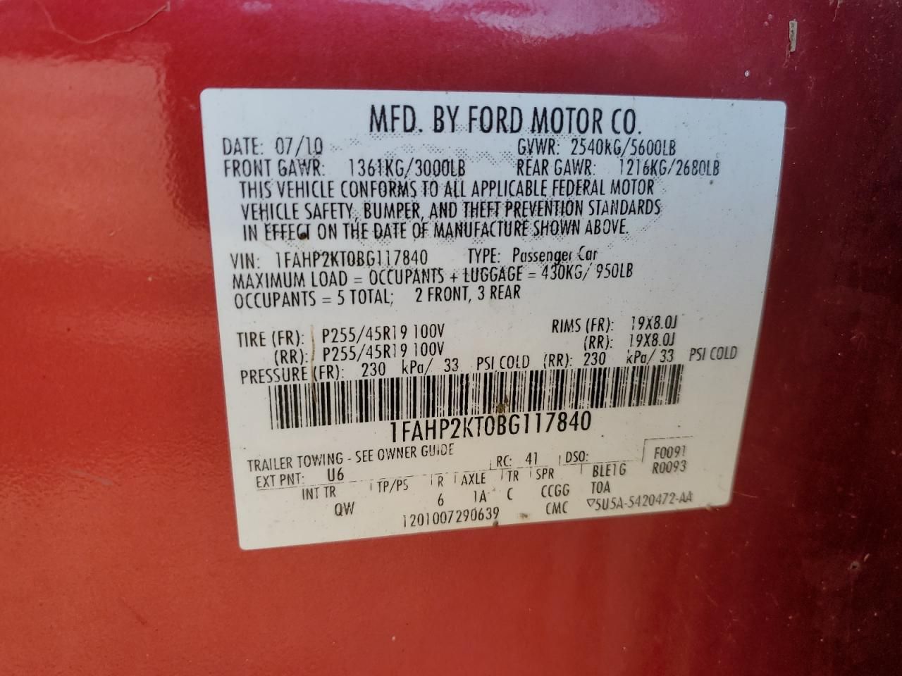 2011 Ford Taurus sho