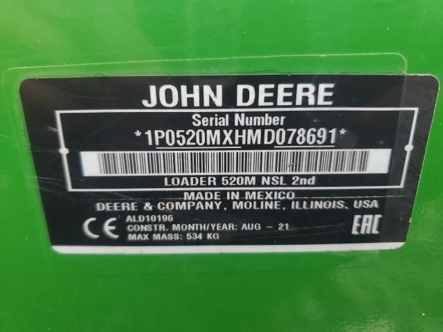 2021 John Deere 520M NSL 2ND Loader