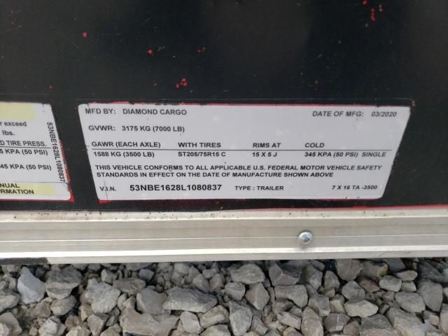 2020 Dcrg 2020 Diamond Cargo 7X16TA-3500 Food Trailer