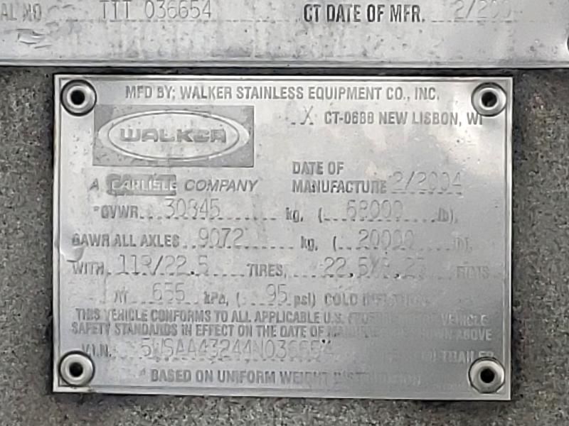 2004 Walker Tank Trailer