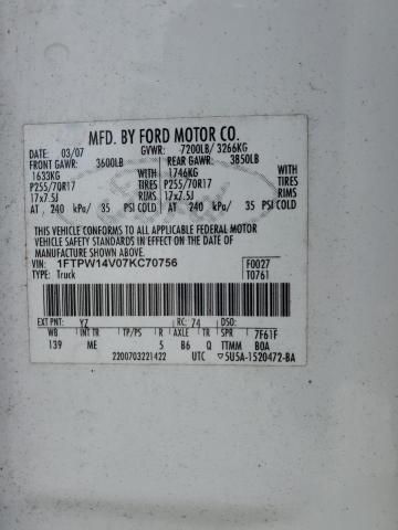 2007 Ford F150 Supercrew