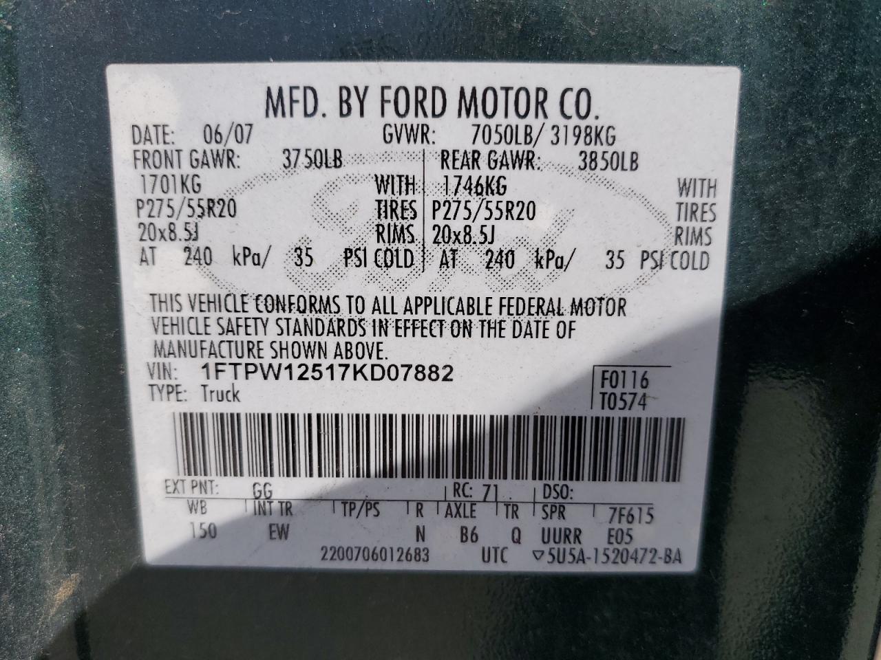 2007 Ford F150 Supercrew
