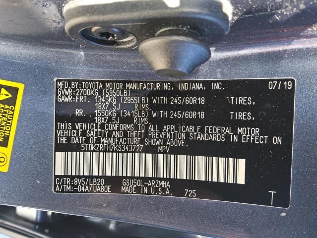 2019 Toyota Highlander SE