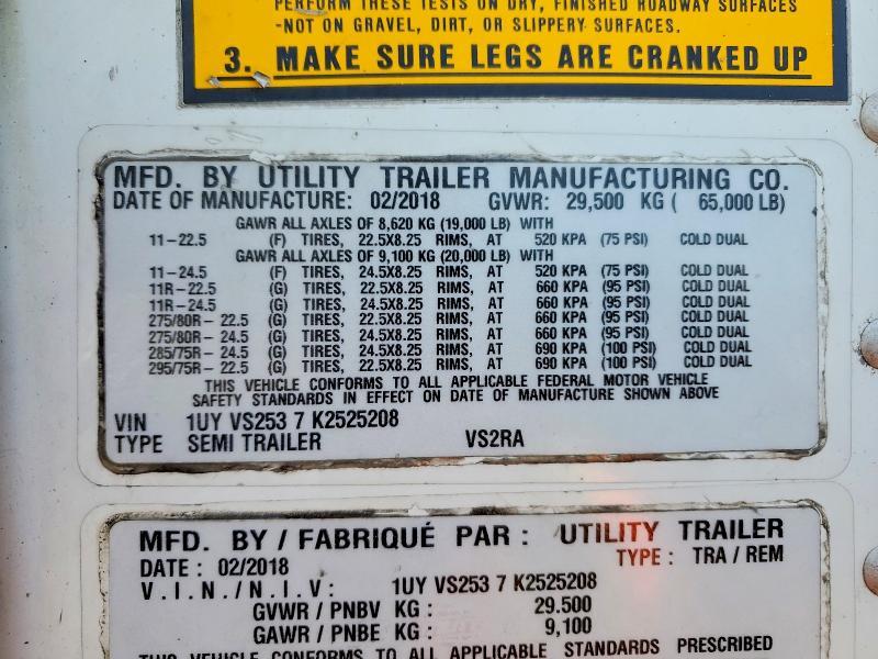 2019 Utility VS2RA Refrigerated Van Trailer