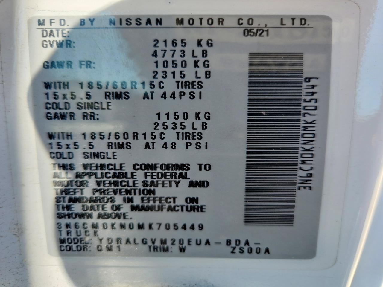 2021 Nissan NV200 SV