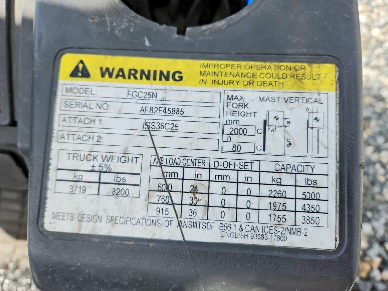 2018 Mitsubishi FGC25N Forklift