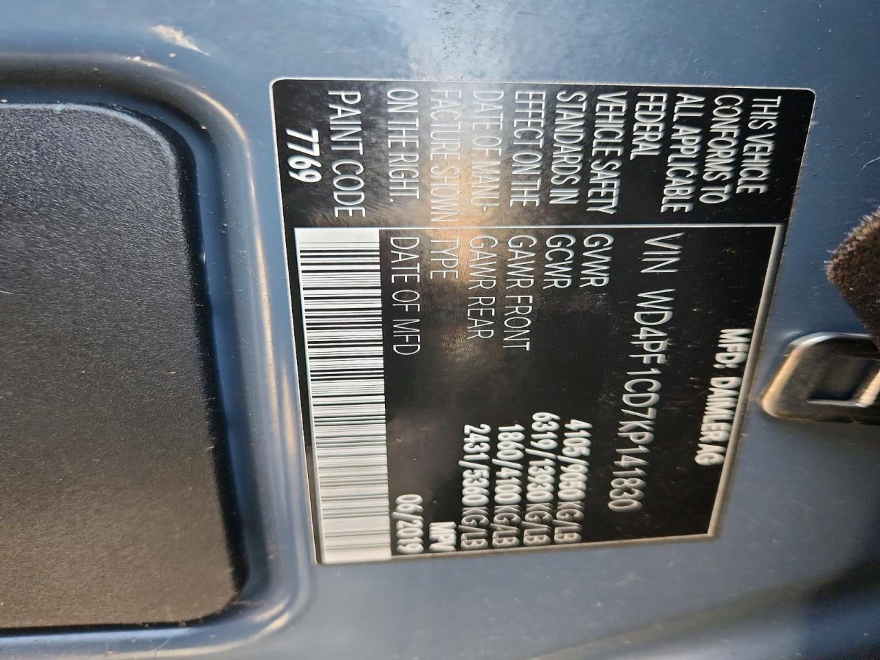 2019 Mercedes-Benz 2019 Mercedes Benz Sprinter 2500 Delivery Van