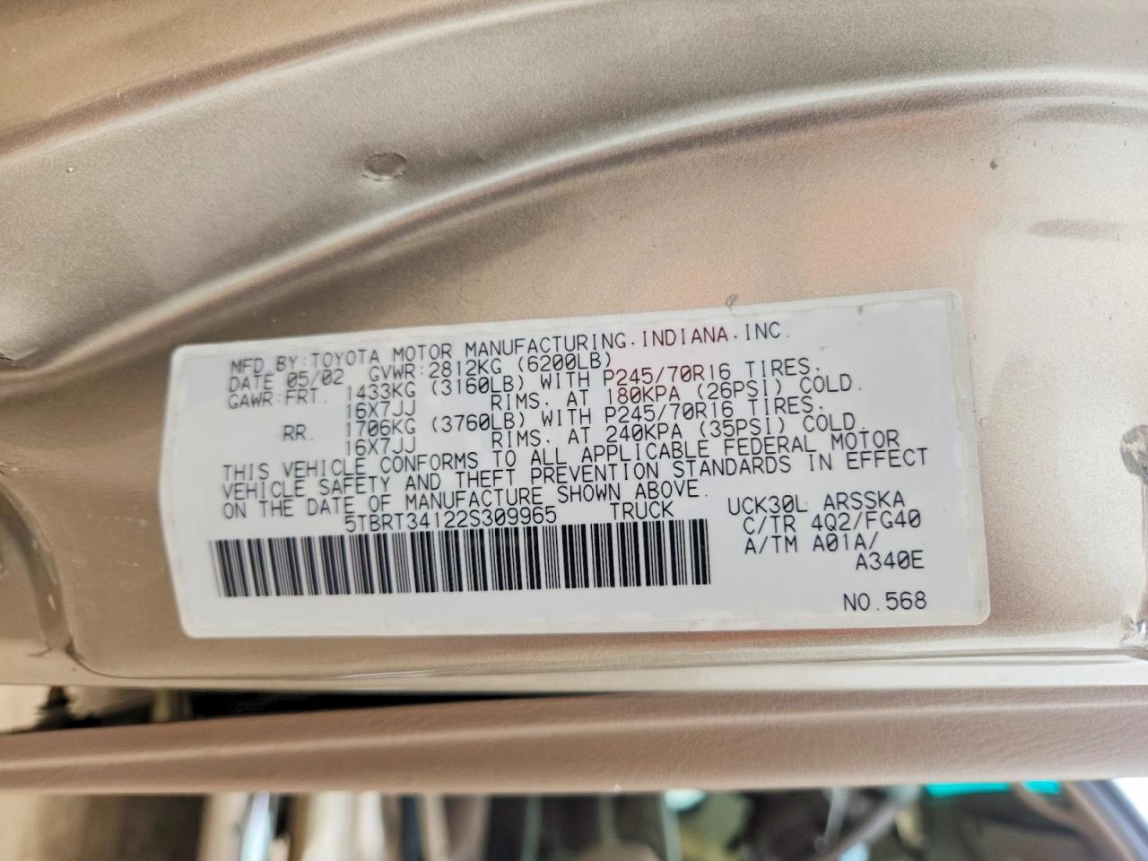 2002 Toyota Tundra SR5 V8