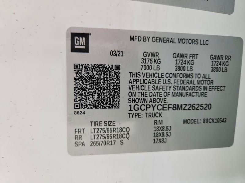 2021 Chevrolet Silverado K1500 Trail Boss Custom