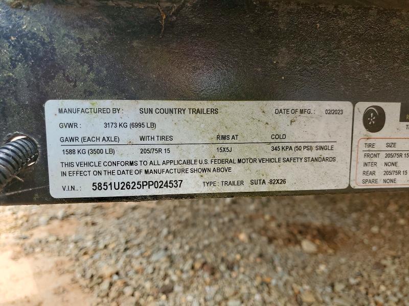 2023 Suncountry Suta-82x26 Utility Trailer