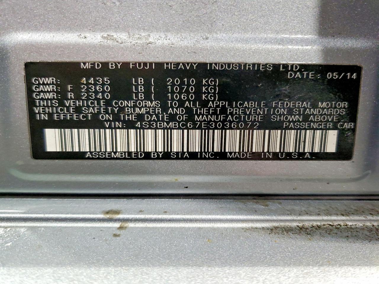 2014 Subaru Legacy 2.5