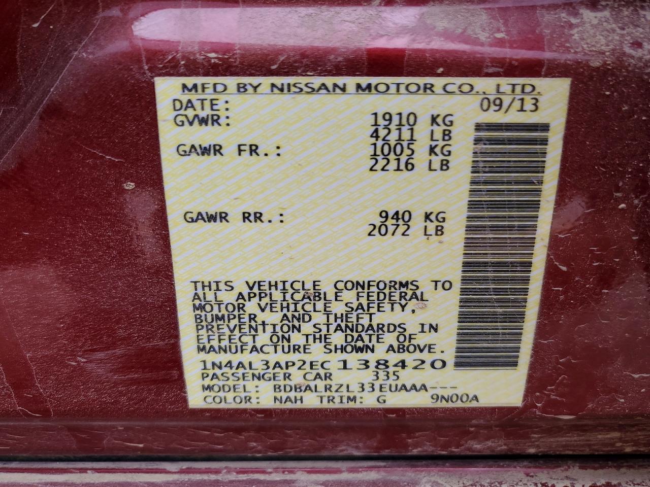2014 Nissan Altima 2.5 s