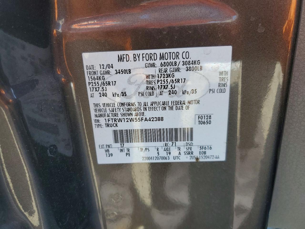 2005 Ford F150 Supercrew