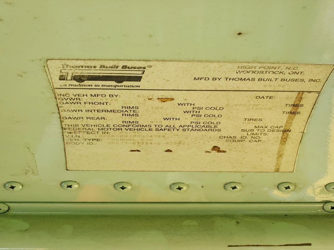 1991 International 3700 School Bus