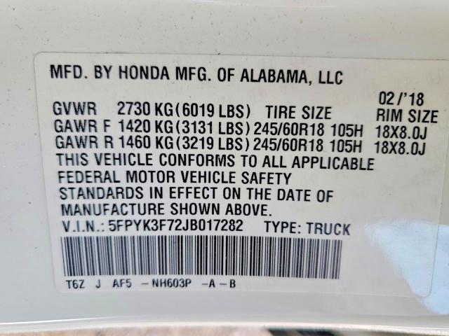 2018 Honda Ridgeline RTL