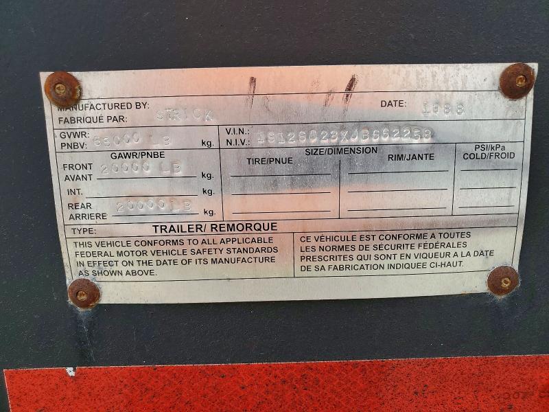 1988 Strick Roll-OFF Container Trailer