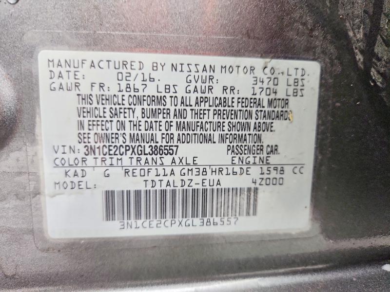 2016 Nissan Versa Note sv