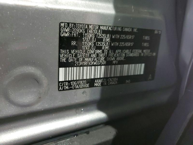 2019 Toyota Rav4 le
