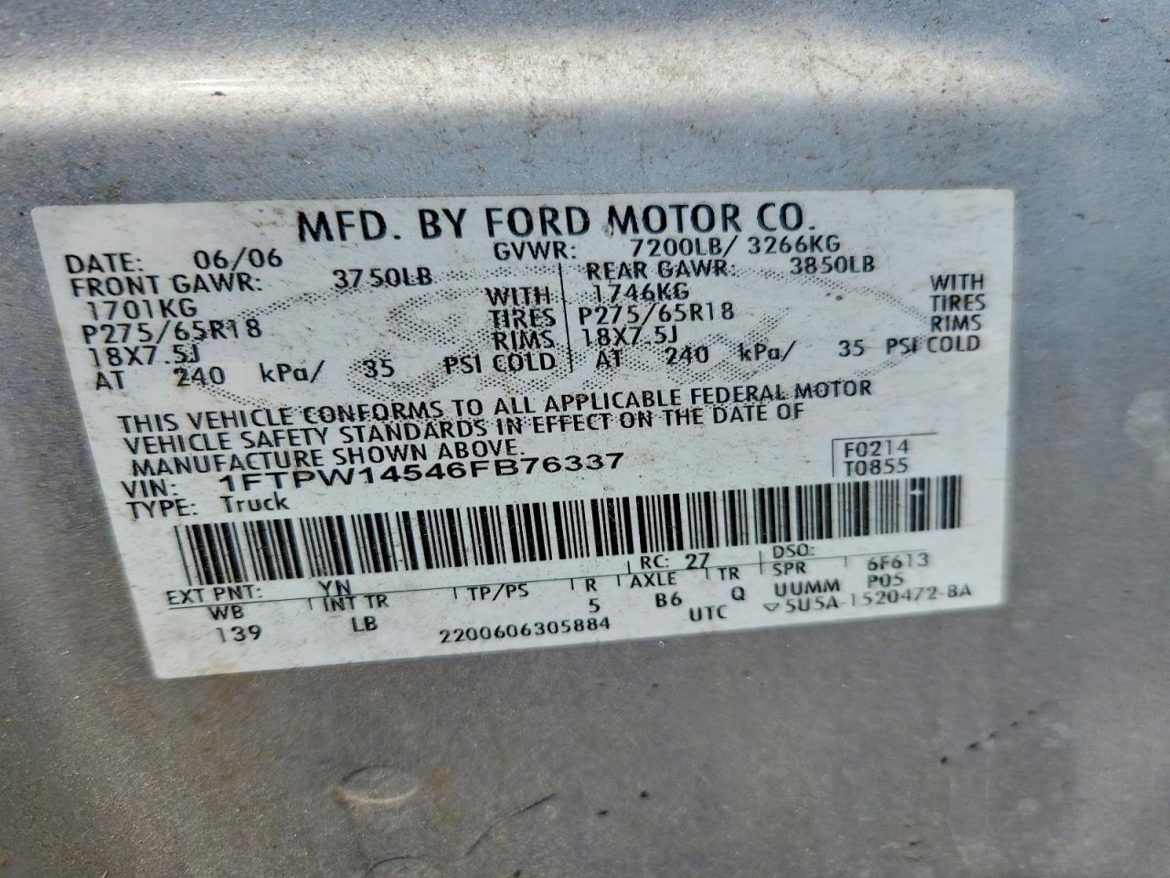 2006 Ford F150 Supercrew