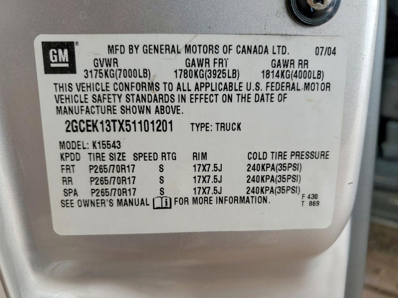 2005 Chevrolet Silverado K1500