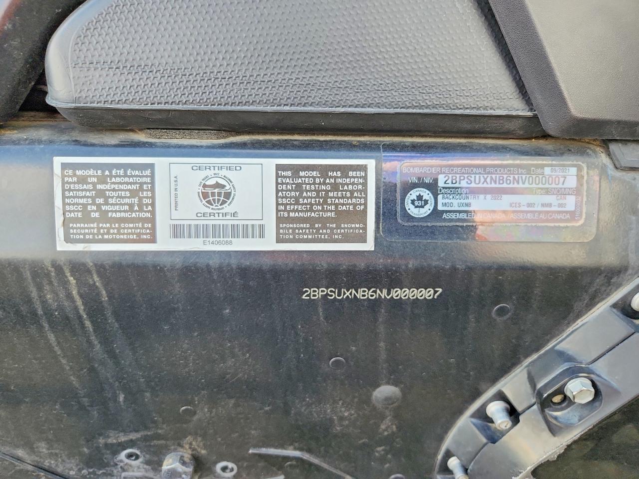 2022 Skidoo Backcountry X 850 E