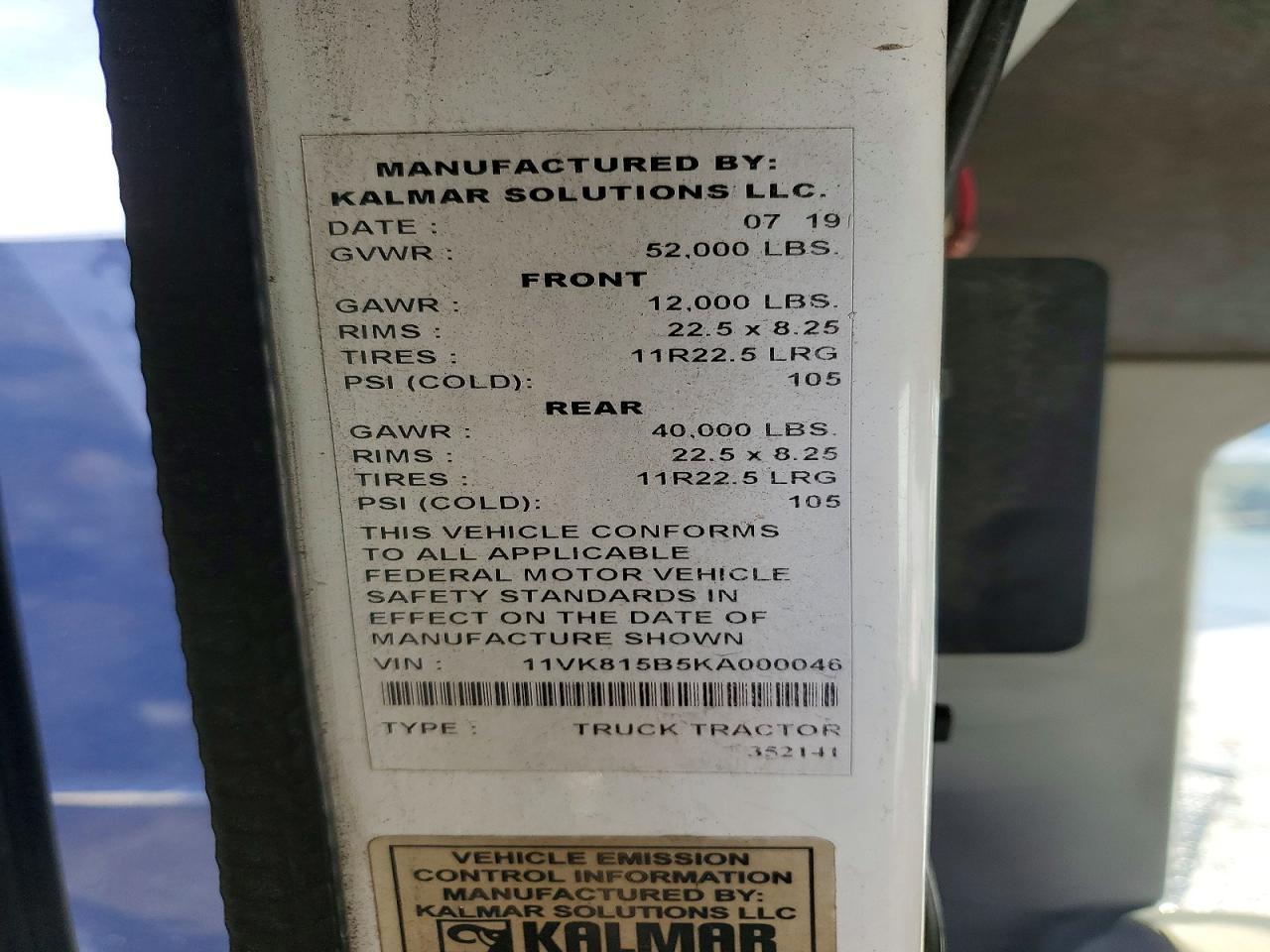 2019 Kalm AR Ottawa T2 Yard Truck