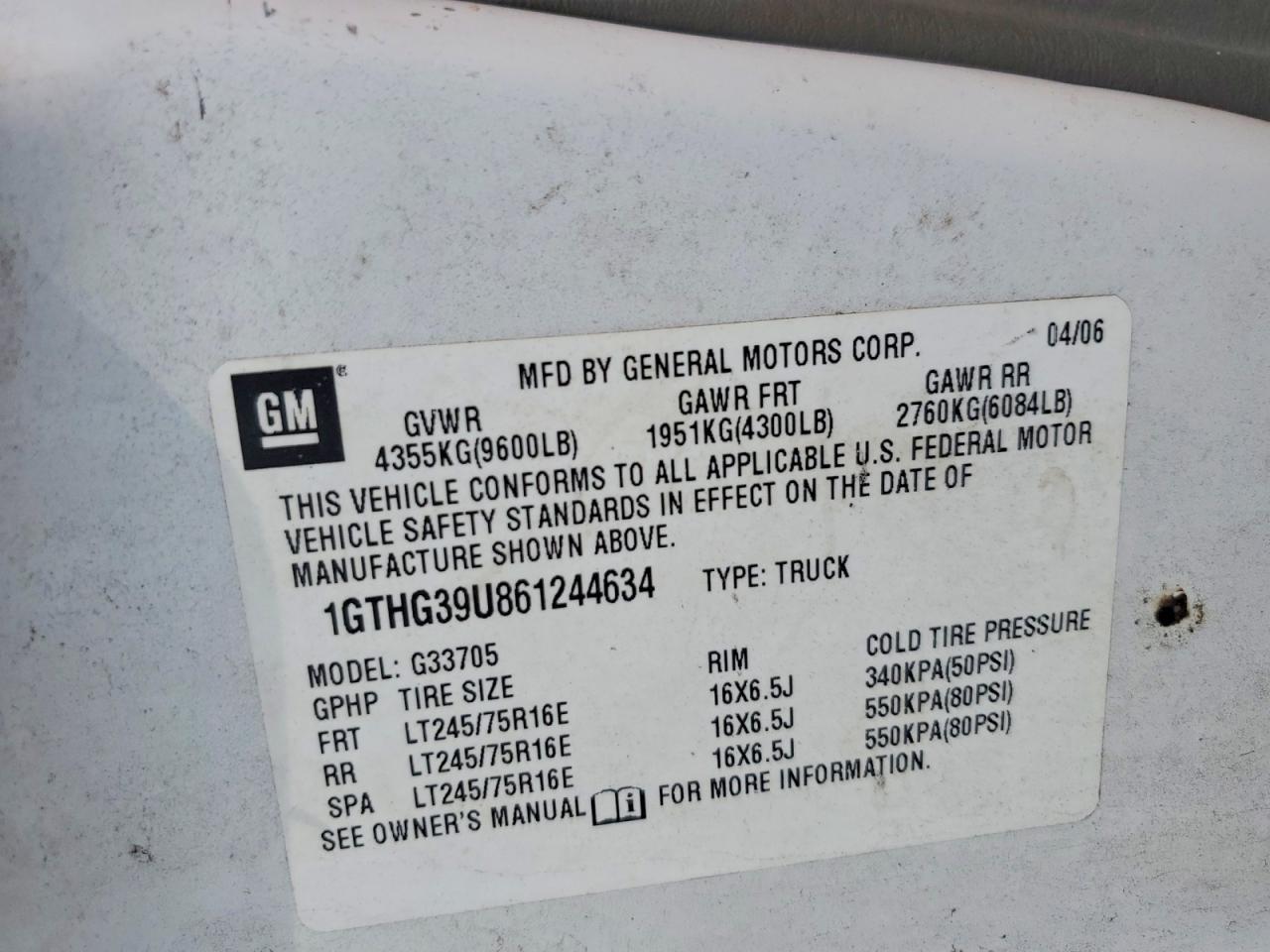 2006 GMC Savana G3500