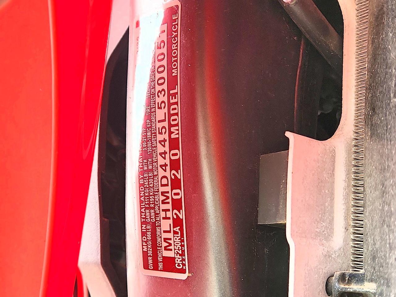 2020 Honda CRF250 RLA