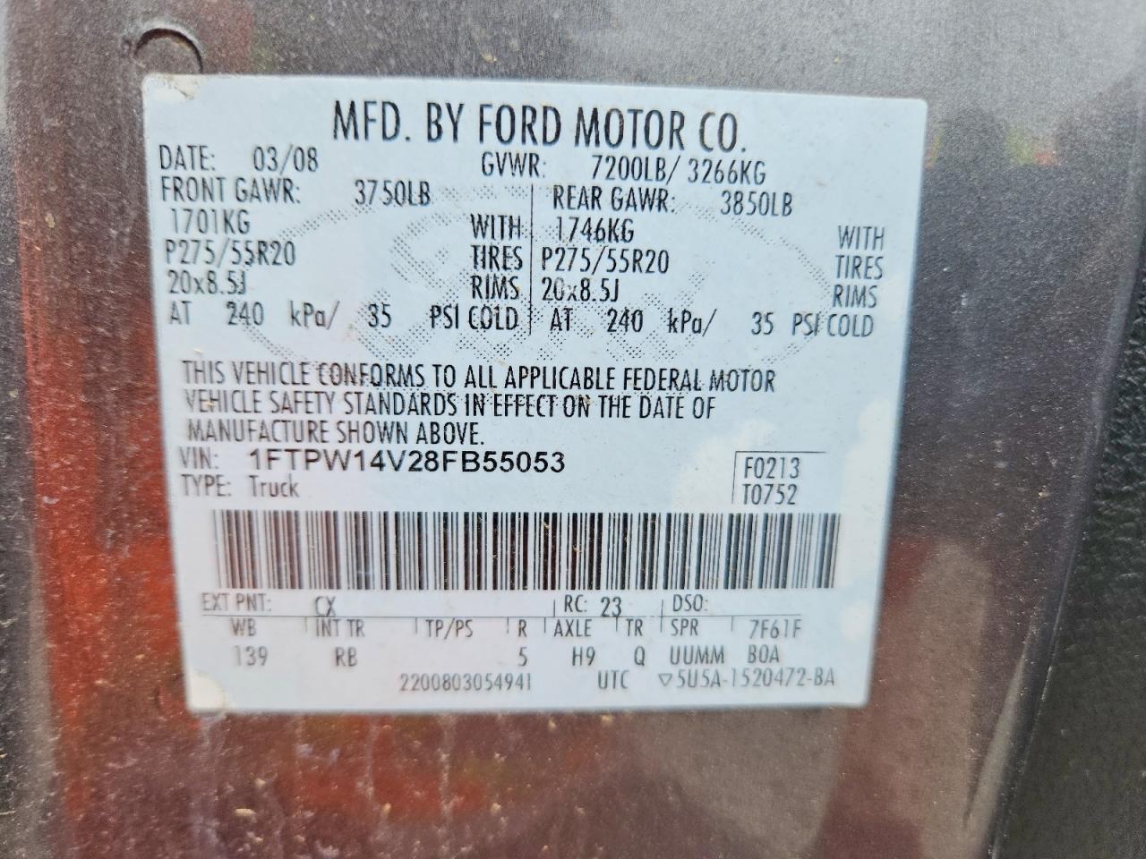 2008 Ford F150 Supercrew