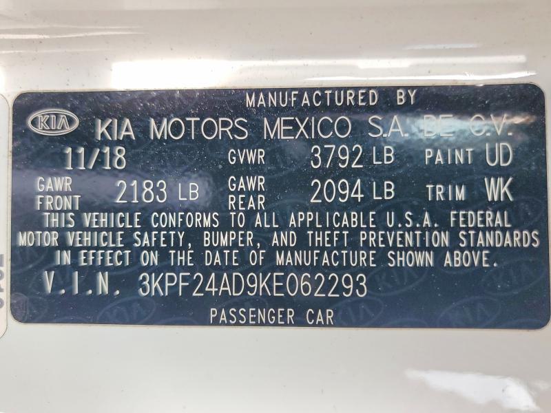2019 KIA Forte lxs