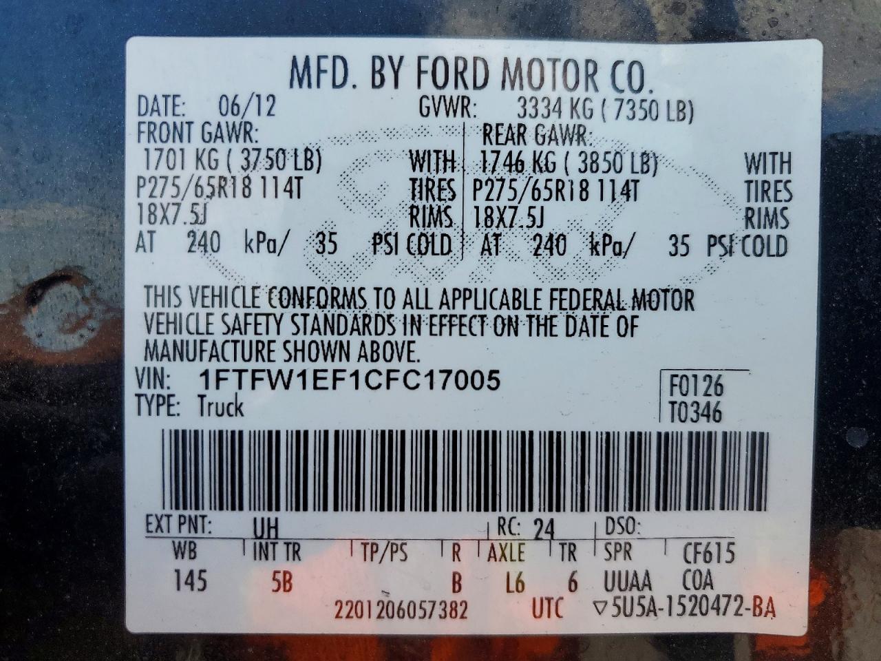 2012 Ford F150 Supercrew