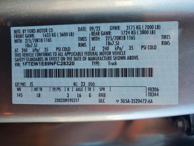 2022 Ford F150 Supercrew