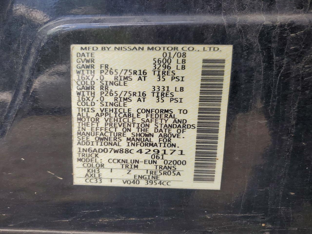 2008 Nissan Frontier SE V6