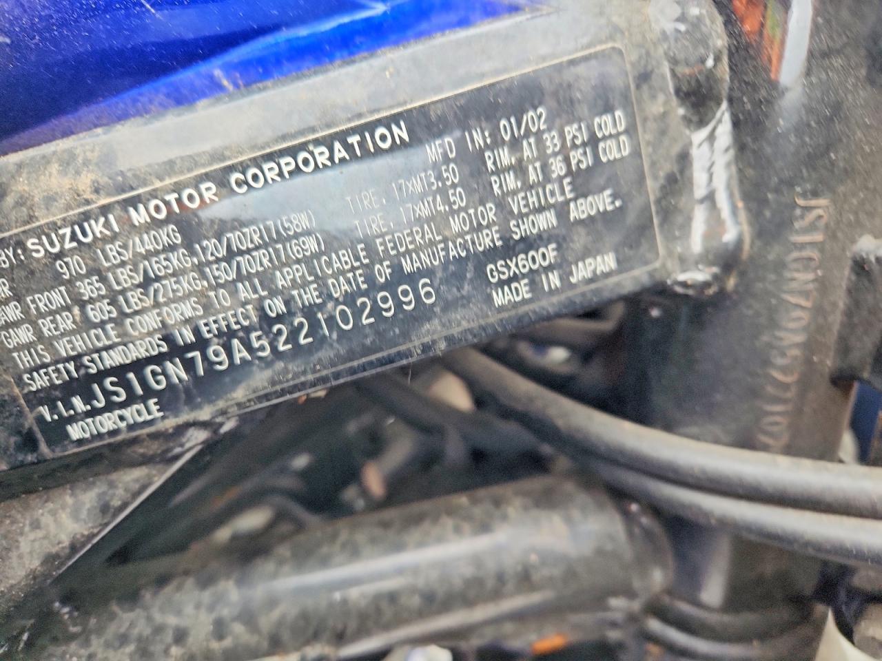 2002 Suzuki GSX600 F