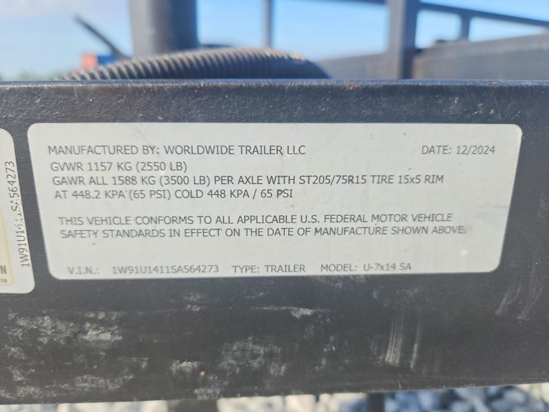 2025 Worldwide U-7X14 SA Utility Trailer