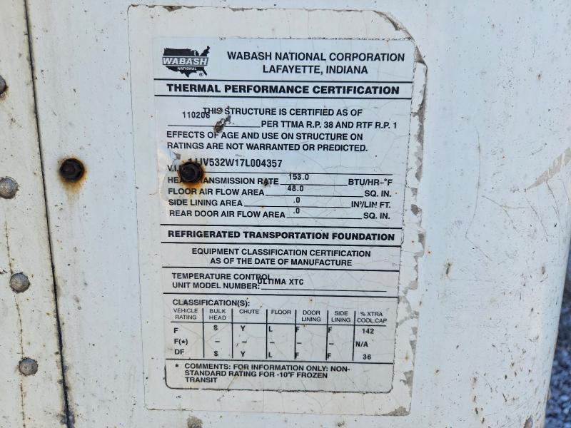 2007 Wabash Refrigerated van Trailer