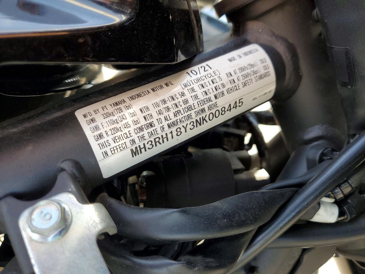 2022 Yamaha YZFR3 A