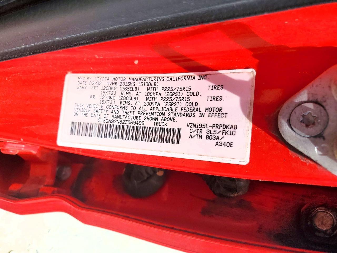 2002 Toyota Tacoma Prerunner V6