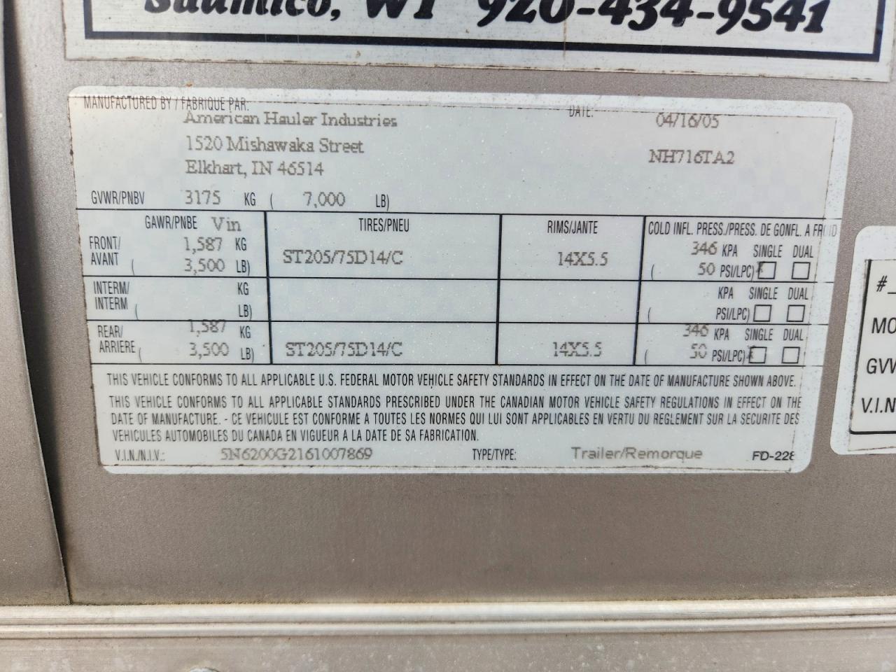 2006 American Hauler FD-228 Enclosed Cargo Trailer