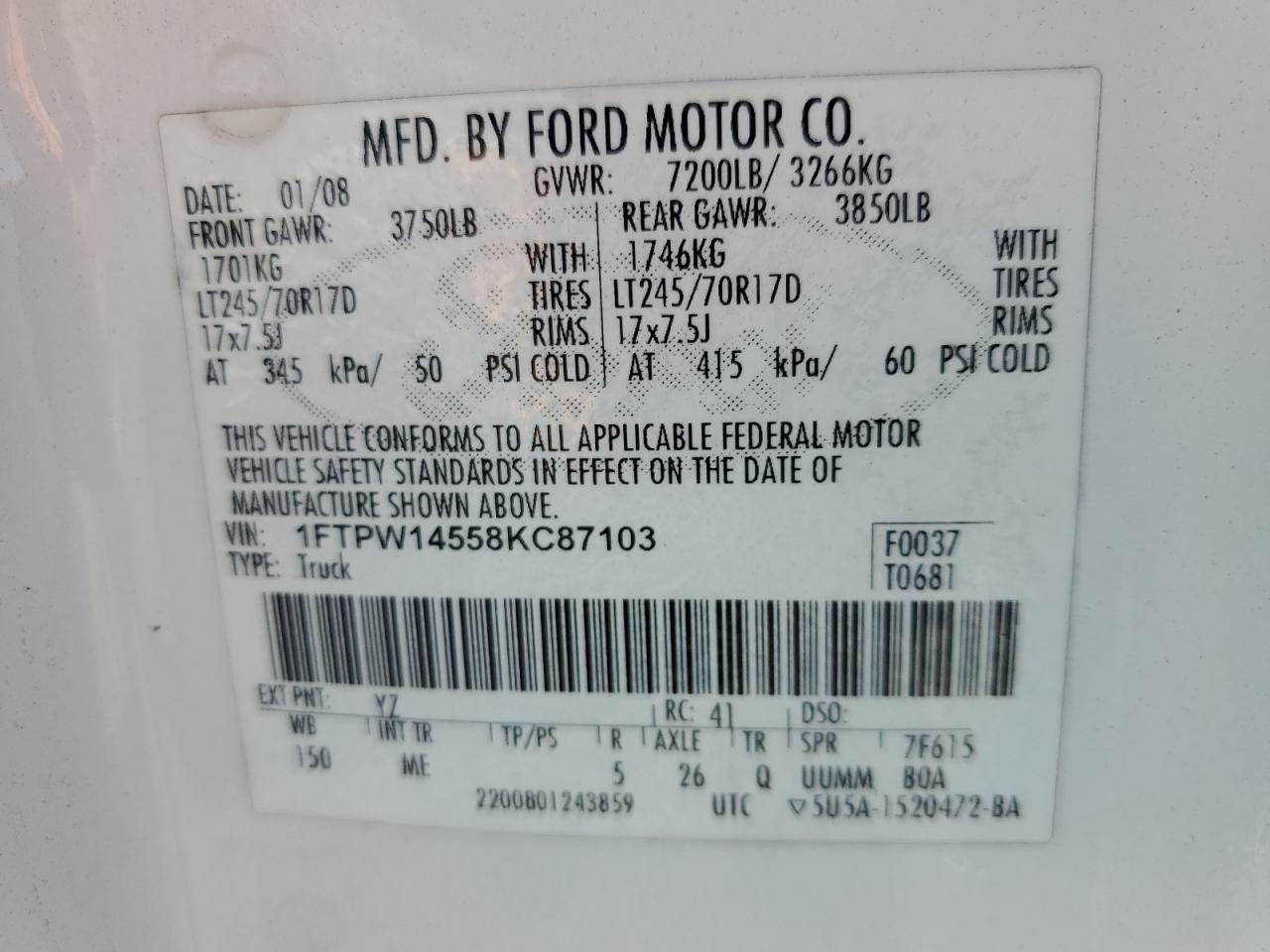 2008 Ford F150 Supercrew