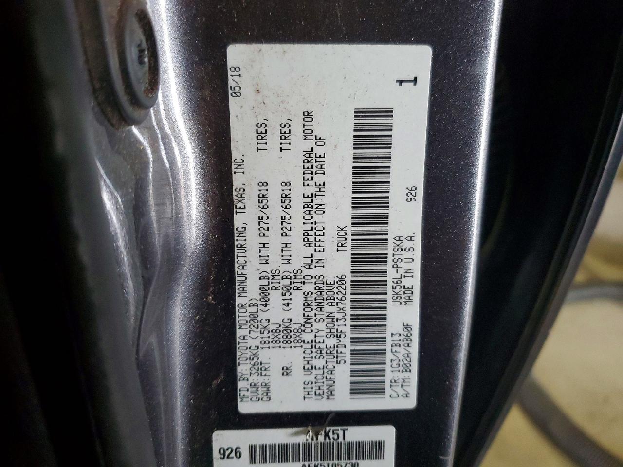 2018 Toyota Tundra Crewmax SR5