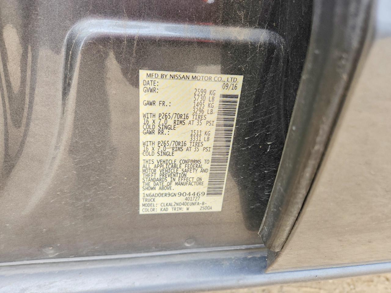 2016 Nissan Frontier SV