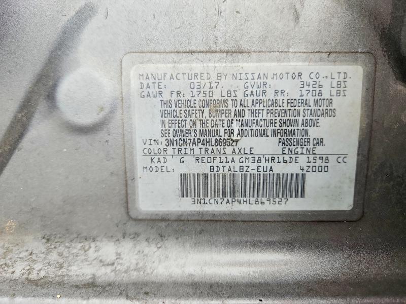 2017 Nissan Versa 1.6 s